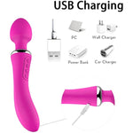 Sex Toys Double End Vibrator Handheld Massager Wand (Purple)