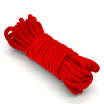 10 Meter Red Soft Cotton Rope for Couples - Bondage Restraints with Solid Braided Twisted Design
