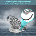 Metal Chastity Cage With Adjustable Rings,Ventilation Chastity Belt For Men Cb Bondage Cock Cage Sex Toy For Couples,Male Penis Slave Training (Rycb-073)