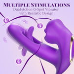 Vibrator Adult Sex Toys For Women, 3 In 1 Tongue Thrusting Vibrators Dildo Rose Sex Toy With 7 Kissing And Flapping Modes, 10 Vibrating G Spot Vibrator Dildos For Women Couples Sex Toys