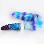 5.51" Silicone Large Butt Plug Tail Plug, 11.8" Fantasy Long Anal Stretcher Cute Furry Fox Tail With T-Base For Cosplay, Anal Sex Toys For Women Men