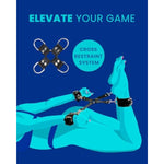 Sex Bondage Restraints Set - 10 Piece Sex Bed Restraints - Bondage Gear & Accessories Sex Straps, Cuffs, Blindfold, Cross, Tickler And Pouch - Bdsm Bed Restraint For Queen Sized Bed