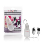 Pocket Exotics Wired Remote Double Bullet Vibrator - Sex Toys For Couples - Adult Vibe Eggs Massager - Silver