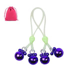 Adjustable Nipple Clips With Bells Luminous Non Piercing Breast Nipple Clamps Skull Noose Nipple Jewelry (Green Purple)