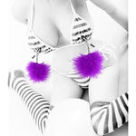 Nipple Stimulates Women, Purple Feather Non Piercing Body Jewelry Set Nipple Breast Clips Nipple Clamps For Pressure