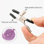 Sm Adjustable Stainless Steel Nipple Clamps Sexual Pleasure For Women/Men Non-Piercing Decorative Clip Set (Purple Chain)