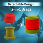 2 In 1 Penis Ring, Dual Cock Ring, Testicles Scrotum Restraint Ring, Harder Stronger Erection, Enhancing Delay Premature Ejaculation, Sexual Stamina Enhancer For Male (Red Set 1)