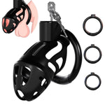 Male Chastity Cage Sex Toys - Lightweight Penis Cage with 3 Adjustable Rings and Invisible Lock for Bondage Gear & Accessories