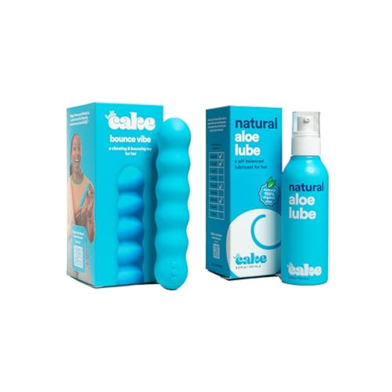 Hello Bounce Bundle - Includes Natural Aloe Lube 3.3 Fl Oz And Bounce Vibe For Her - Rechargeable And Waterproof Vibrator And Ph Balanced Personal Lubricant For Women