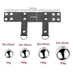Cock Ring Male Metal Ball Stretching Weights Adult Bdsm Ball Scrotum Pendant Stretcher Leather Penis Rings Chastity Device Sex Toys For Men (25Mm)