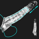 Penis Sleeve Cock Sleeve Sex Toys For Men, Transparent Penis Extender Girth Extension Enhancer For Men,Realistic Dildos With Penis Ring, Penis Pump Enlarger Adult Sex Toys For Couples