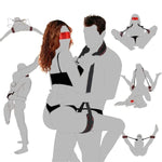 Sex Toys Bondage Bdsm Kit, Thigh Sling Adjustable Sex Straps, Sex Bondage Legs Restraints, Bed Restraints Set With Thigh Restraints, Bondage Rope,Sex Blindfold, Sex Whip, Penis Ring (Red)