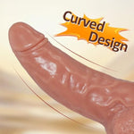 7.08" Realistic Dildo Silicone Dildos For Beginner, Curved Dildos With Suction Cup,Hands-Free Adult Sex Toys For G Spot And Anal Play