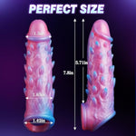 Penis Sleeve Monster Cock Sleeve, Penis Extender Fantasy Penis Enlarger With Silicone Cock Ring, Reusable Penis Sheath Soft Pennis Girth Sleeve To Enlarge And Prolong, Sex Toys For Men Couples