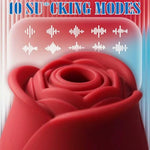 Rose Sex Toy for Women - Rose Sucking Vibrator Clitoral Nipple Stimulator with 10 Modes, G Spot Vibrator Sucker, Personal Massager Dildo for Women Female Couples Adult Sex (Red)