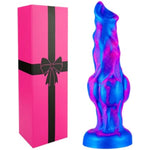 6 Inch Silicone Small Wolf Dog Knot Dildo For Women Beginner, 5" Realistic Animal Monster Thin Knotted Anal Dildo With Suction Cup, Fantasy Blue Purple Canine Furry Dildos Alien Sex Toy For Men Gay