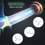 Silicone Penis Ring For Men, 3 In 1 Ultra Soft Stretchy Cock Ring Penis Enlargers Erect Support Ring, Sex Toy For Men, Main Inner-Diameter 1.6", Luminous