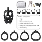 Male Chastity Device, With 4 Sizes Upgraded Ergonomic Comfortable Double Curved Arc Shape Rings For Penis Exercise, Bondage Restraint Kit For Sex Play, Sex Toy For Couples (Nano)