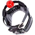 Bdsm Leather Restraint Collar With Mouth Ball Adjustable Choker Bondage Sex Gag Toys