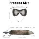 Fox Tail Anal Plug?Metal Spiral Buttplug?Anal Toys For Men And Women Beginners,Sex Toy Can Long Time Comfortable Wear.Furry Ear Headband For Adult Games And Cosplay (Large)