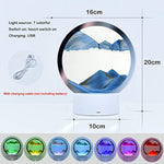 3D Moving Sand Art Lamp with Remote, 360° Rotating RGB Quicksand Night Light