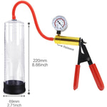 2.71""*8.66"" Metal Penis Pump With Vacuum Gauge, Vacuum Penis, Manual Penis Pump For Men, Male Penis Endurance Trainer Fitness Workout Penis Physical Trainer Bdsm, Transparent