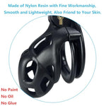 Male Chastity Device, Upgraded Ergonomic Nylon Resin Chastity Locked Cage With 4 Sizes Rings Complete Set For Prevent Erection Penis Exercise Cook Cage Bondage Restraint Kit Sex Toy (Nano)