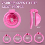 Male Chastity Cage Lightweight Cock Cage Abs+Resin Chastity Device Adult Sex Toys With?Sissy Chastity Cage,Pink Chastity Cage,4 Different Sizes Rings,Lock For Sissy Men Penis Exercise And Abstinence