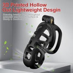 Sex Toys Male Chastity Cage With Elastic Belt & Invisible Lock - 4 Rings Lightweight Comfort Fit Design For Long Term Wear, Secure Bdsm Bondage Device (M-90Mm) - Breathable Large Penis Cage For Men
