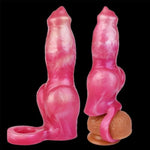 8Inch Soft Silicone Dog Penis Sleeve Enlargement For Men, Monster Dildo Pennis Sleeve Grith Extender With Penis Cock Ring Ejaculation Delay For Couples (Pink)