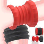 Double Penis Ring For Men - Red + Black Silicone Cock Ring For Harder Longer Stronger Erections - Erection Enhancing Sex Toy