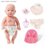 Realistic Baby Doll Accessories Set Toys For 12 Inch Dolls Includes Doll Potty, Bib,Pacifier,Diaper And Feeding Bottle Perfect For Kids, Toddlers, And Girls