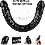 Lover Luxe Double-Ended Dildo Waterproof Jelly Double Dongs Realistic Dildo Penis Cock Anal Butt Plug Massager G-Spot Stimulation Orgasmic Adult Sex Toys For Women Men,Xl Black