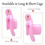Negative Chastity Cage Small Cylindrical Inverted Locked Cock Cage With 4 Cockrings Male Set Sex Toy Adult Penis Bdsm Bondage Pink Sissy Chastity Device For Men (Short/ 27Mm Cage)