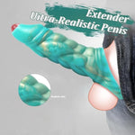 Penis Ring Penis Sleeve, Green Silicone Animal Cock Sleeve Girth Extension Sex Toys For Men, Delay Ejaculation Enhance Erection Penis Enlargement For Male Couples