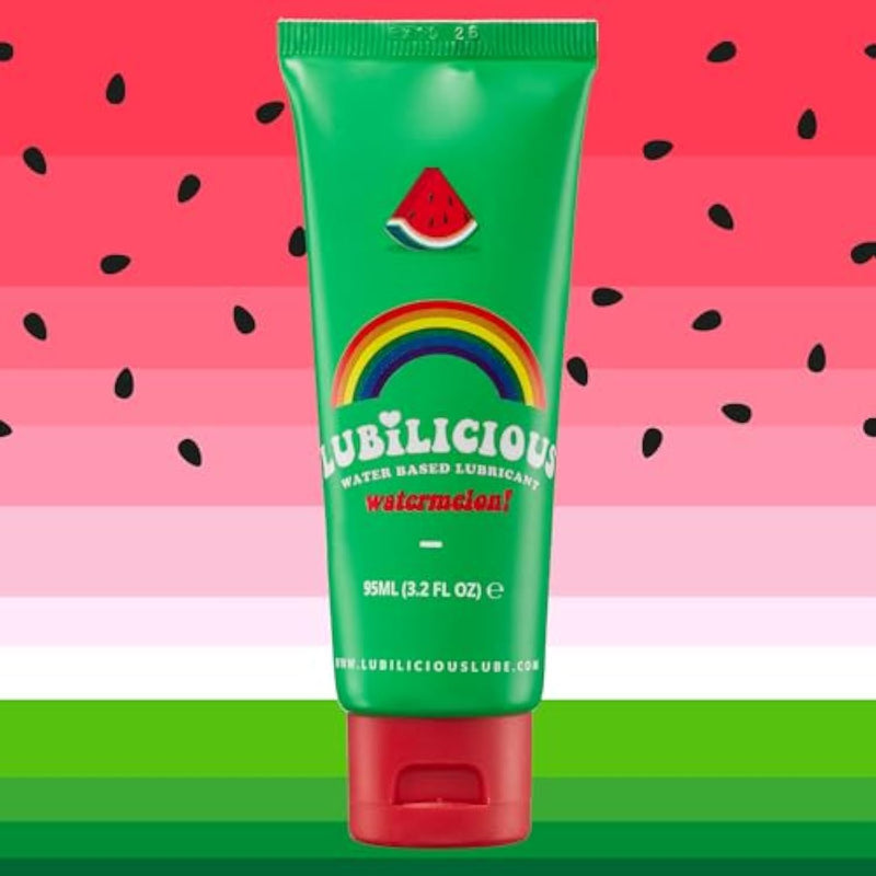 Lubilicious Water Based Watermelon Flavored Lube - Water Based Lube - Watermelon Edible Lube - Watermelon Lube Water Based - Water Based Lubricant - Edible Lubricant - Watermelon Lube Flavored 3.2 Oz
