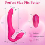 Strapless Strap-On Double-Ended Dildo With 10 Modes & Remote Control, Anti-Slip Silicone Realistic G-Spot Anal Dildo Vibrator Vibrating Butt Plug, Adult Sex Toys For Women Lesbians Couples