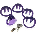 Ht-V3 Chastity Cage | Lightweight Cock Cage | Resin Chastity Devices | Male Chastity Cage | Adult Sex Toy For Men | Magiclockers | 4 Sizes Rings Included (Purple,Nub)