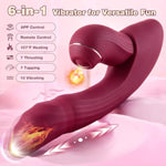 Vibrator Sex Toys Adult Dildo - 6 In 1 Detachable Set Heating App Vibe With 7 Tapping 7 Thrusting 10 Vibration, Female True Clit Nipple G Spot Anal Stimulator For Women Men Couples Game