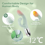 Kisstoy Clitoral G Spot Rabbit Vibrator For Women, Big G Adult Toys For Couple Play, Dildos Vibrating Sex Toy For Stimulation With 5 Speed & 5 Vibration, Self-Heating, Waterproof