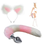 Fox Tail Anal Plug?Metal Buttplug?Anal Toys For Beginners And Veteran Players,Sex Toy Can Long Time Comfortable Wear.Furry Ear Headband For Adult Games And Cosplay. (Large)