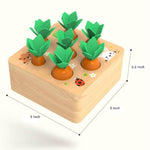 Montessori Toys For Babies 6-12 Months, Wooden Toys For 1 Year Old Boys And Girls, Educational Carrot Harvest Toy For Toddlers, Shape Sorting Matching Puzzle, Developmental Birthday Gifts