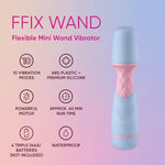 Femme Funn Small Vibrator Wand Massager - Womens Sex Toy Wand With 10 Powerful Vibration Modes - Waterproof, Aaa Battery-Operated, Single Button, Wireless Mini Vibrators With Flexible Head (Blue)