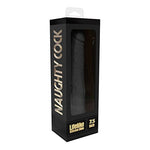 Naughty Realistic Silicone Dildo with Suction Cup, Adult Sex Toy, Slim, Beginner, Black, 7.5"