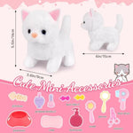 Cat Plush,Walking Cat Plush Toys, Electronic Interactive Stuffed With Turtle Backpack,Cute Cat Stuffed Animals Gifts For Kids Boys Girls