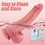 Squirting Dildo Uncut Foreskin Dildos Sex Toys, Ejaculating Toy Moving Dildoes With Suction Cup, 10 Inch Silicone Huge Thick Cumming Dildos For Anal G-Spot, Big Cum Dildo For Women Men Lesbian Couple