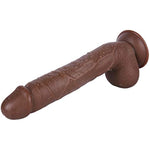 Realistic Long Dildos Feels Like Skin - 11.2 Inch Soft Huge Dildo With Suction Cup For Hands-Free Play - Lifelike Big Penis Adult Sex Toy With Ball For Male Or Female (Brown)