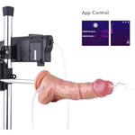 9.5” Squirting Dildo, App Controlled Lubricant Applicator, 7” Insertable Length Silicone Ejaculating Dildos With Kliclok System