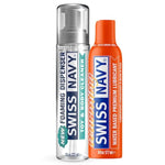 SWISS NAVY Toy & Body Foaming Cleaner 7oz and Premium Warming Water-Based Personal Lubricant 6oz