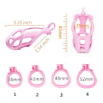 Male Chastity Device Cock Cage - Pink Chastity Cage W/Invisible Lock & 4 Rings, Lightweight Body-Safe Abs Resin Cb Lock Bdsm Sex Toy Penis Exercise Virginity For Men (S/Small)